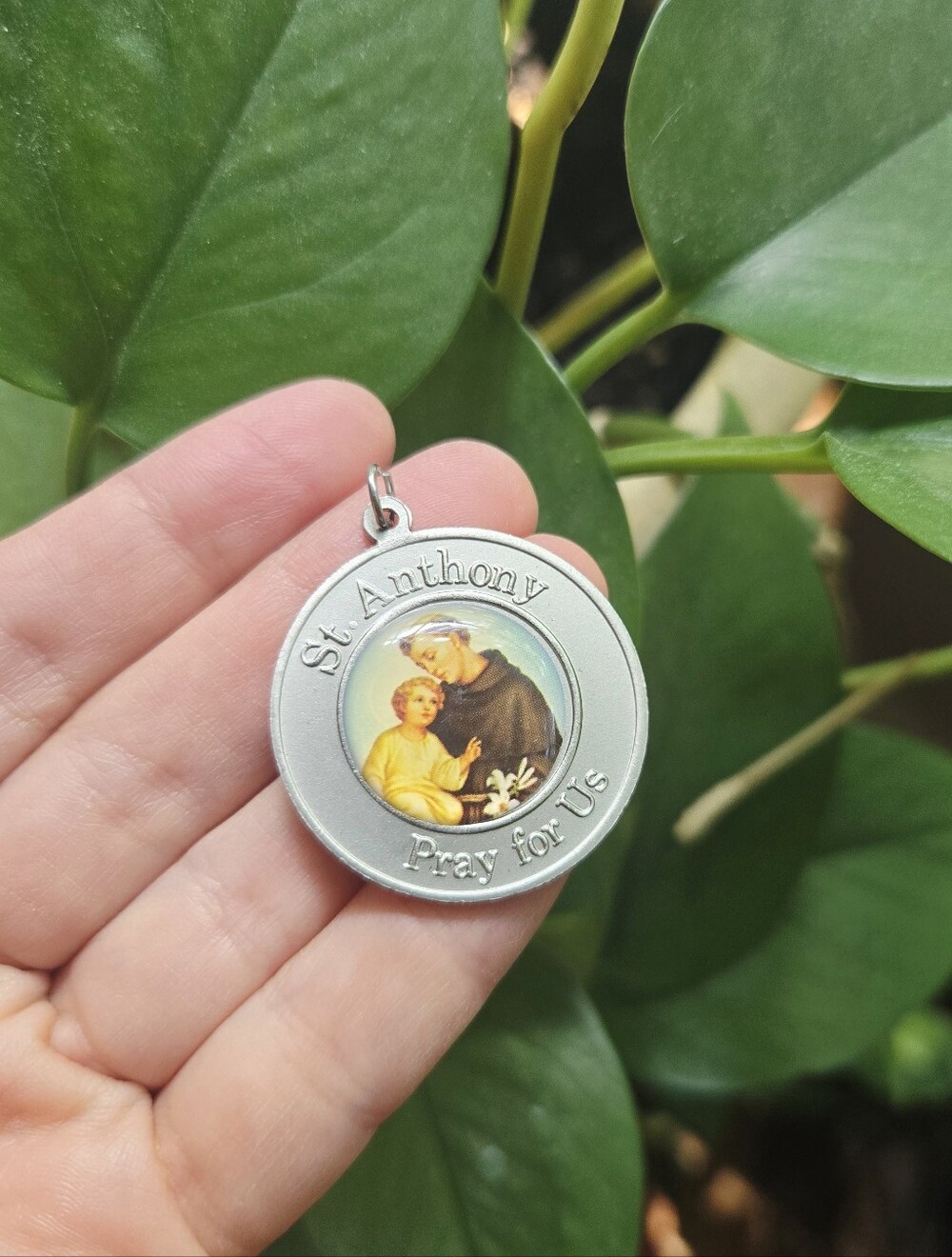 Vintage St. Anthony Pendant – Catholic Saint Medal with “Pray for Us” Jewelry